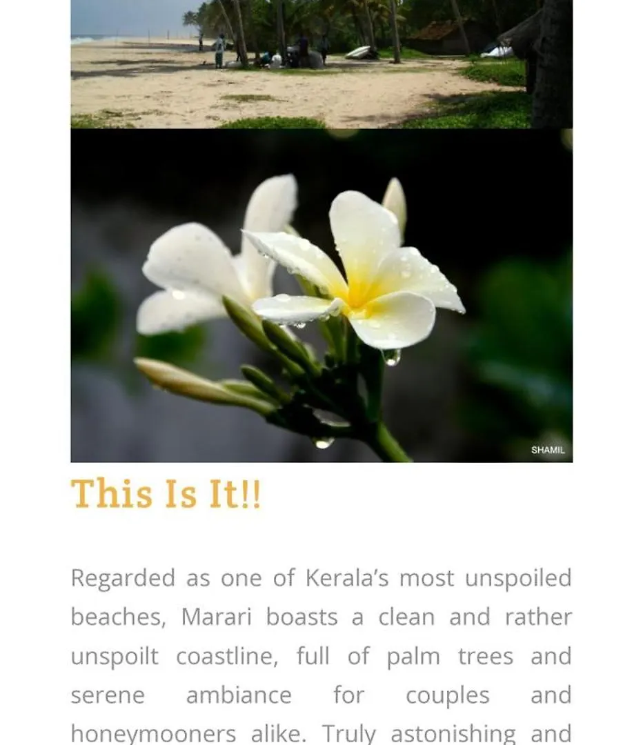 The Frangipani Marari Beach Mararikulam 0*,  India